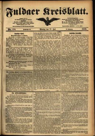 Ausgabe vom Montag, den 27. Juli 1908.