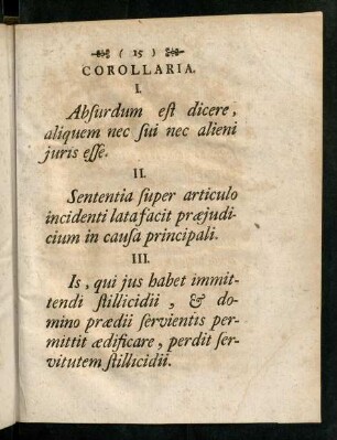 15-16, Corollaria