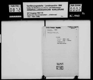 Weill, Eduard, Kaufmann in Berlin Erwerber: Georg Beck, Spediteur in Karlsruhe Lagerbuch-Nr. 1400 Karlsruhe-Durlach