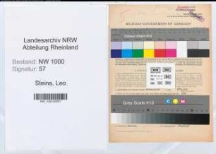 Entnazifizierung Leo Steins, geb. 27.06.1901 ()
