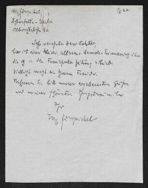 Brief von Max Jungnickel an Gerhart Hauptmann
