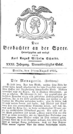 34. Stueck, 20. August 1832