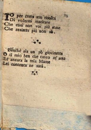 Canzonetta sopra un giovine che fu abbandonato della sua bella per semplice sospetto