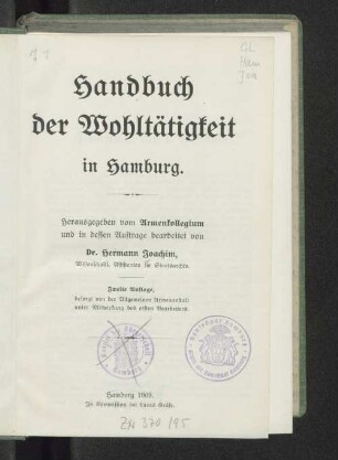 Handbuch der Wohltätigkeit in Hamburg