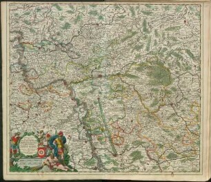 Archiepiscopatus et Electoratus Moguntini cum adjacentibus Regionibus ut Landgraviatuum Hasso Darmstadiensis et Rhenofeldensis Principatuum Nassoviensis Comitatuum Hanoviensis Verthemiensis Erpachiensis et Territorium Francofurtensis Accuratissima Tabula : cum Privilegio