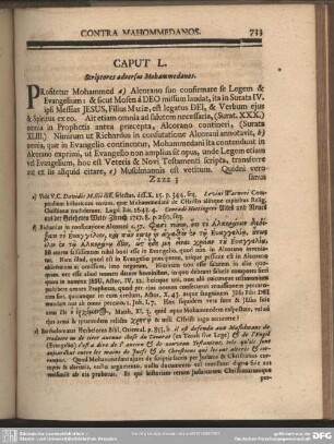 Caput L. Scriptores adversus Mohammedanos