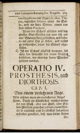 Operatio IV. Prosthesis, und Diorthosis.