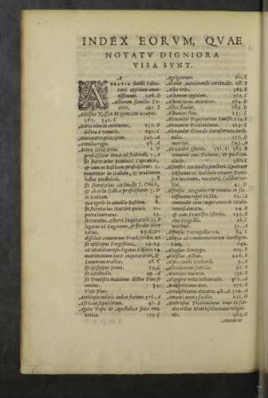 Index eorum, quae notatu digniora visa sunt.