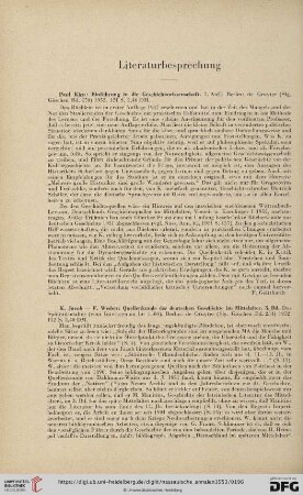 Literaturbesprechung