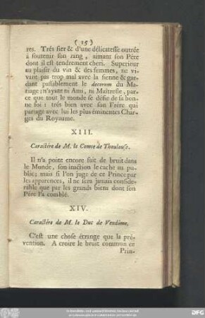 XIV. Caractére de M. le Duc de Vendôme.