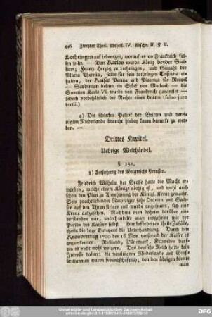 Drittes Kapitel. Uebrige Welthändel.