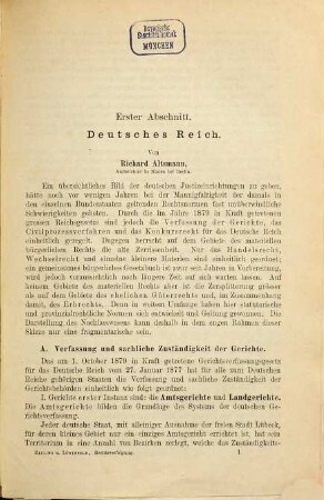 Die Rechtsverfolgung im internationalen Verkehr : Darstellung der Justizorganisation, des Civilprozessrechts, des Konkursrechts, der Erbschaftsregulierung und der Konsulargerichtsbarkeit in der europäischen und aussereuropäischen Staaten, 1