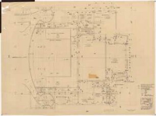 Stadthalle, Mülheim an der Ruhr Umbau: Bühnenhaus: Grundriss Kellergeschoss 1:50