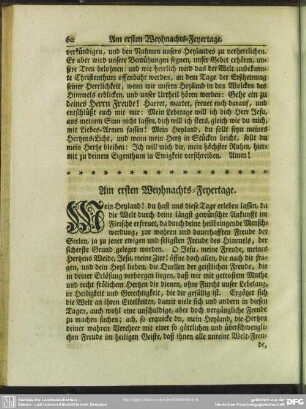 Am ersten Weyhnachts-Feyertage
