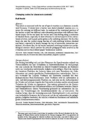 Changing codes for classroom contexts