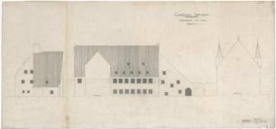 Gsaenger, Gustav; München; Stadtmuseum, Erweiterung - Erweiterung 3. Bauabschnitt, Hofseite Variante I. (Ansicht)