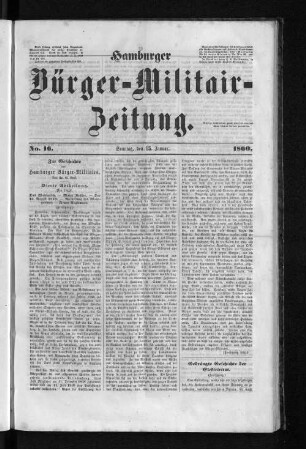 Hamburger Bürger-Militair-Zeitung. No. 16. 1860