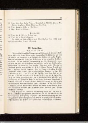 IV. Karpathen