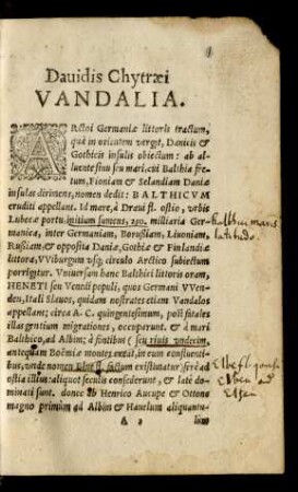Davidis Chytraei Vandalia.
