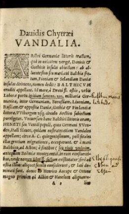 Davidis Chytraei Vandalia.