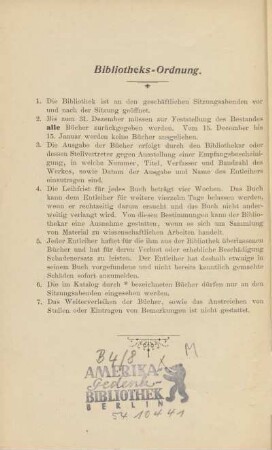 Bibliotheks-Ordnung
