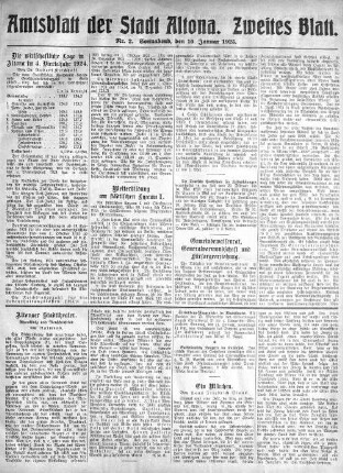 Nummer 2. Zweites Blatt. : Sonnabend, den 10. Januar 1925