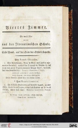 Viertes Zimmer. Gemälde, meist aus der Florentinischen Schule