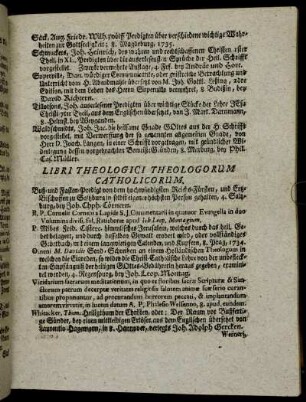 Libri Theologici Theologorum Catholicorum.