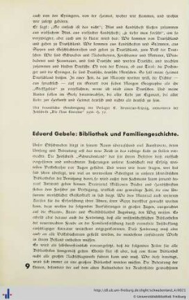 Bibliothek und Familiengeschichte.