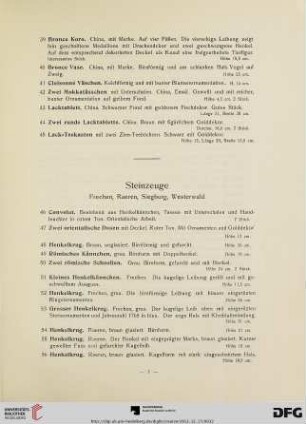 Steinzeuge: Frechen, Raeren, Siegburg, Westerwald (Nr. 46-73)