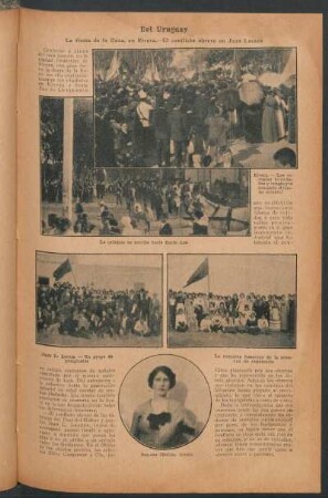 Del Uruguay : La fiesta de la Raza, en Rivera.- El conflicto obrero en Juan Lacaze