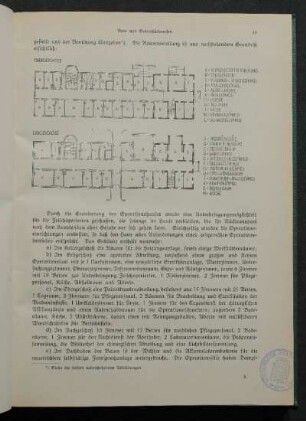 [Städtisches Krankenhaus. Grundriß] Erdgeschoß; Obergeschoß.