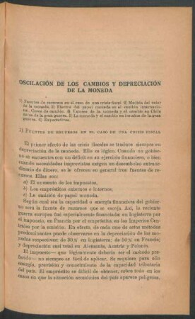 Oscilación de los cambios y depreciación de la moneda