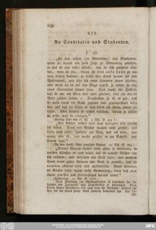 XVI. An Candidaten und Studenten.