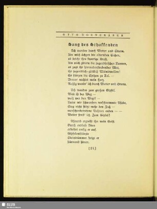 Otto Borngräber: Sang des Schaffenden