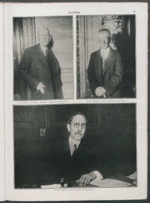 Doctor Ernesto G. Bosch, ministro de Relaciones Exteriores. - Doctor Enrique S. Pérez, ministro de Hacienda. - Horacio Beccar Varela, ministro de Agricultura.