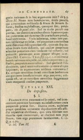 Titulus XVI. De deposito.