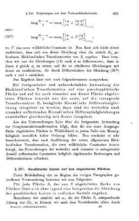 § 260. Geodätische Linien auf den abgeleiteten Flächen.