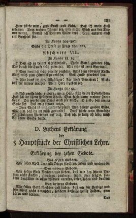 D. Luthers Erklärung der 5 Hauptstücke der Christlichen Lehre.