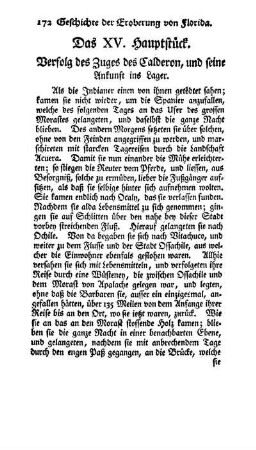 Das XV. Hauptstück - Verfolg des Zuges des Calderon, und seine Ankunft ins Lager