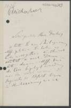 Brief von Heinrich Gustav Reichenbach an Unbekannt