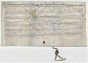 Eheberedung des Hartwich Tobing und der Margarete Düsterhopes, besiegelt durch die Ratsmannen Radeke und Witzendorf.