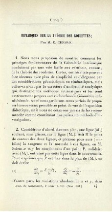 Remarques sur la théorie des roulettes.