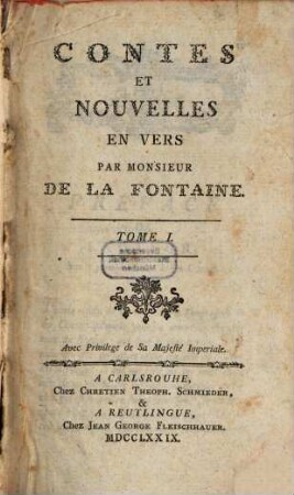 Contes Et Nouvelles En Vers, 1