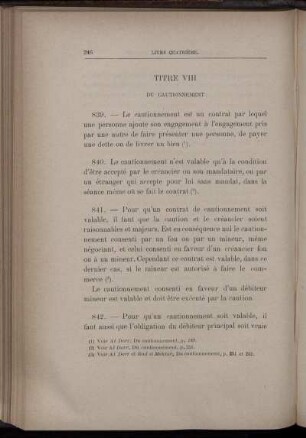 Titre VIII. Du cautionnement