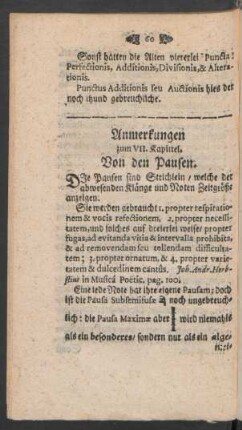 Anmerkungen zum VII. Kapittel. Von den Pausen
