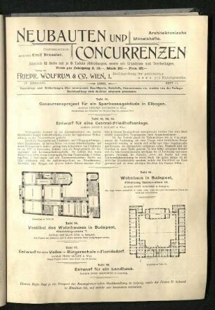 Wettbewergsbeiträge. Tafel 81-88