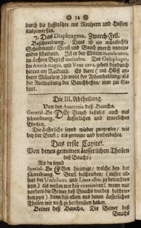 Die III. Abtheilung. Von der Anatomia deß Bauchs.