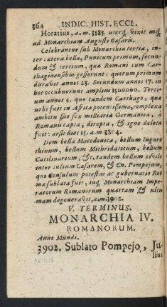 V. Terminus. Monarchia IV. Romanorum.