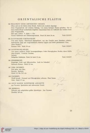 Orientalische Plastik (Nr. 143-150)